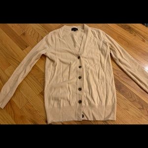 J Crew Light Button Front with Cashmere Cardigan Beige Sweater size XS
